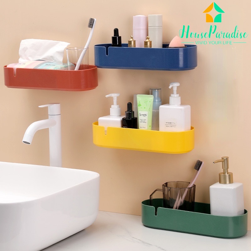 Giá Đỡ Vật Dụng Hình Oval Gắn Tường Không Cần Khoan Dành Cho Phòng Tắm