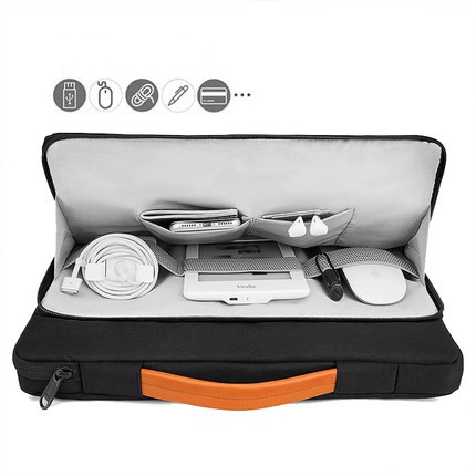 TÚI XÁCH CHỐNG SỐC TOMTOC (USA) BRIEFCASE MACBOOK PRO 13 INCH màu đen | BigBuy360 - bigbuy360.vn