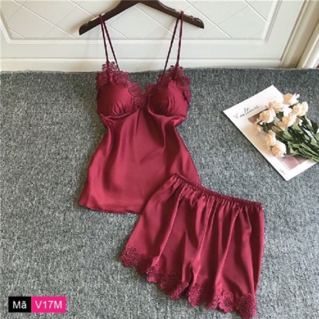 BÁN SỈ BỘ NGỦ LỤA VIỀN REN QC M001 CHO NỮ | BigBuy360 - bigbuy360.vn