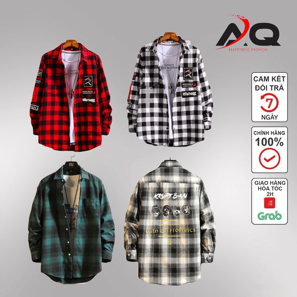 Áo Sơ Mi Caro Flannel Caro Nam Nữ chống nắng 💖FREESHIP+QUÀ TẶNG💖 Áo Khoác Flannel Unisex Cực Chất Nhiều Mẫu SM10- QSTORE