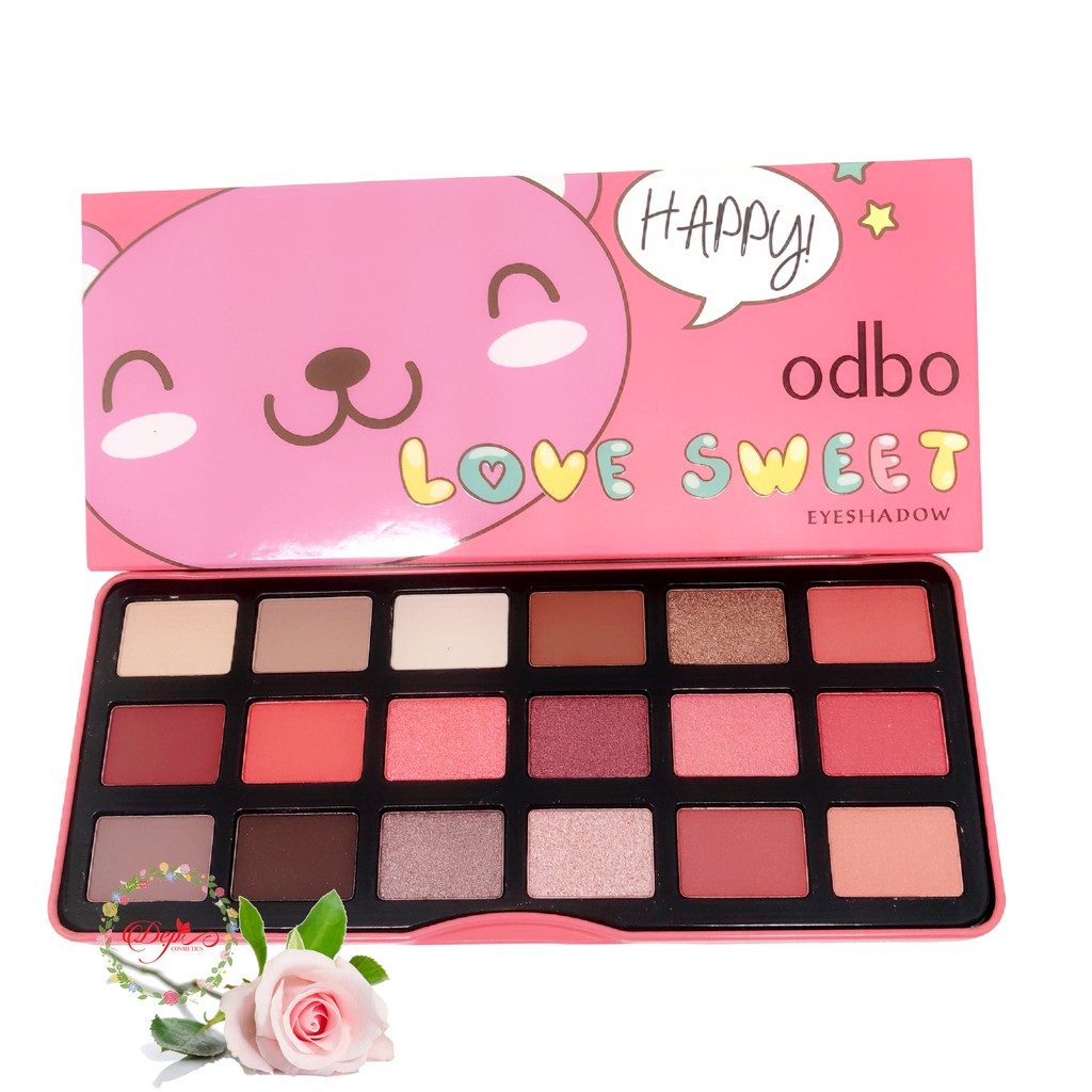 BẢNG PHẤN MẮT ODBO LOVE SWEET EYESHADOW PINK OD262