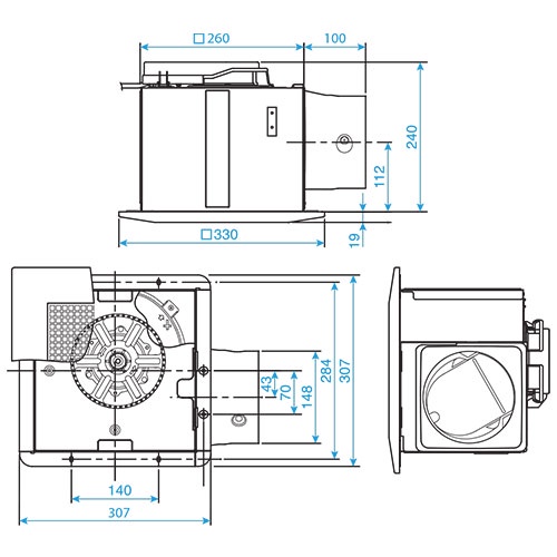 Quạt hút thông gió âm trần Panasonic FV-27CH9- Hàng Chính Hãng