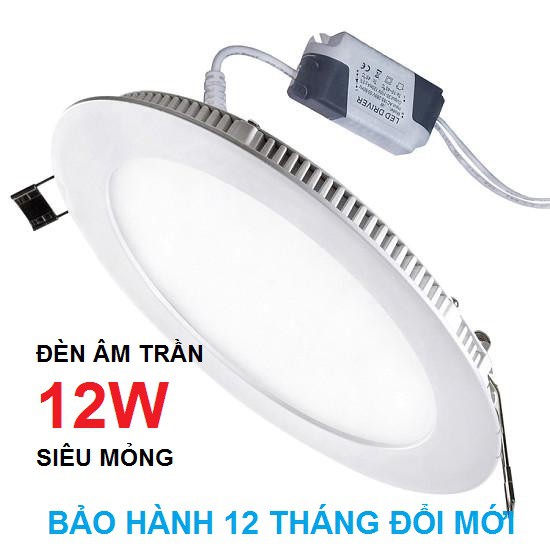 Đèn Led Panel Âm Trần Siêu Mỏng 12w Ánh Sáng Trắng/Ánh Sáng Vàng