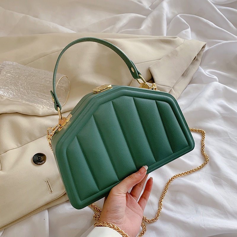 Túi đeo vai IELGY màu trơn họa tiết kẻ sọc dễ phối đồ thời trang cho nữ