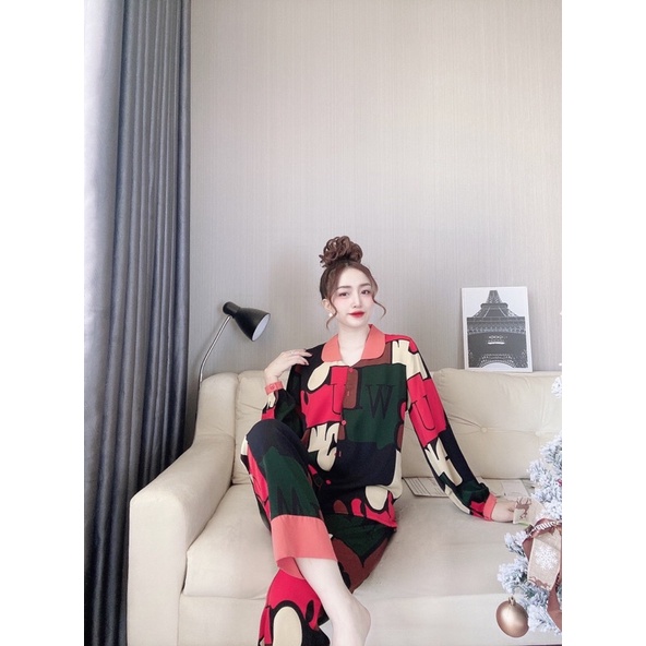Đồ bộ pijjama hàng 2CE cao cấp tay dài quần dài lụa Mango loại 1 | BigBuy360 - bigbuy360.vn