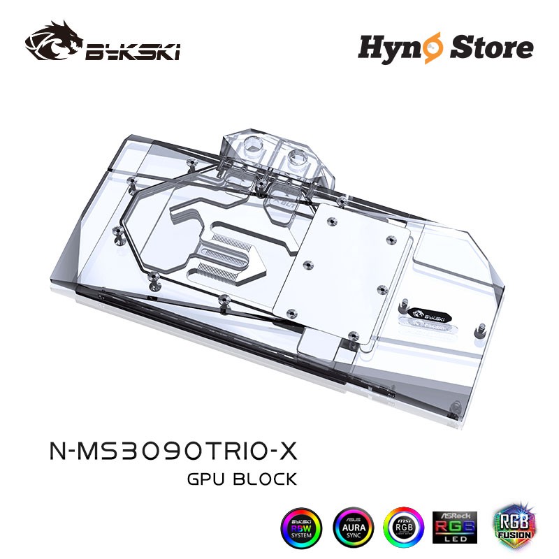 Block VGA Bykski N-MS3090TRIO-X dành cho card MSI 3080 3090 Tản nhiệt nước custom chất lượng - Hyno Store