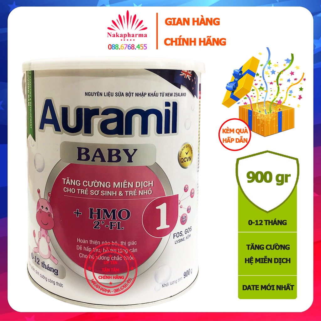 [KÈM QUÀ] Sữa non Auramil Baby số 1 - Lon 900gr