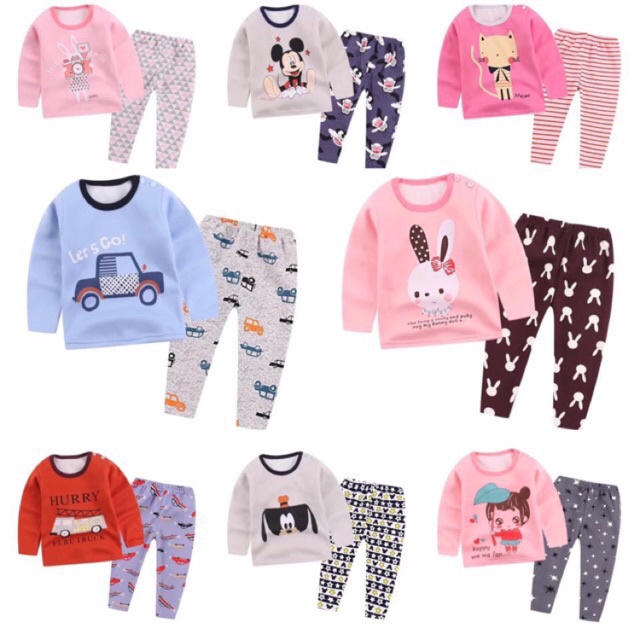 BỘ NỈ LÔNG COTTON NHIỀU HÌNH