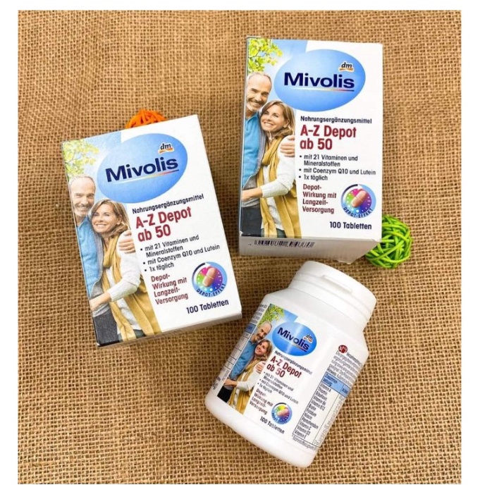 Vitamin, khoáng chất tổng hợp Mivolis A-Z Komplett hộp 100 viên trên 50 tuổi - Shop Viloet