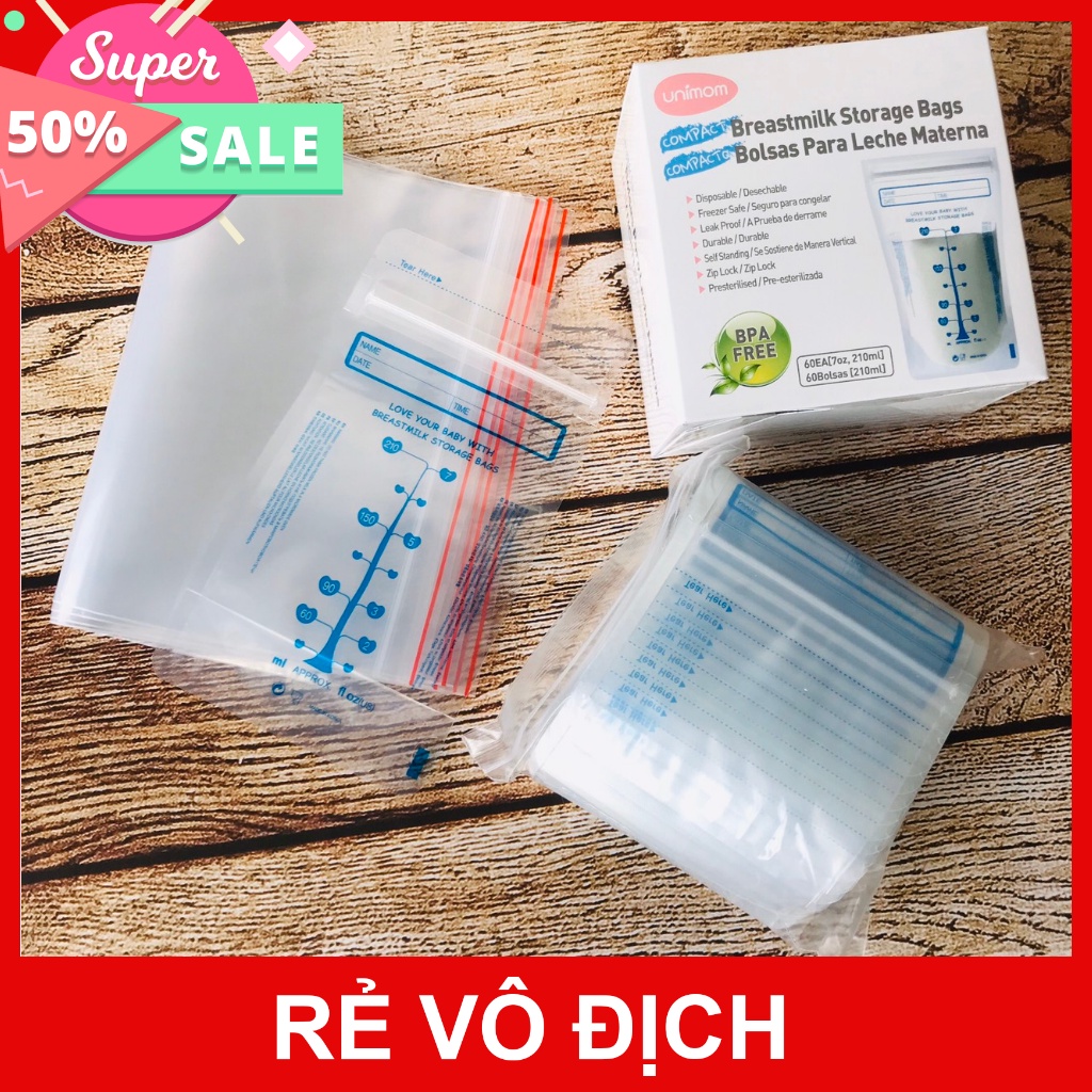 Túi trữ sữa 60 túi unimom tiết kiệm