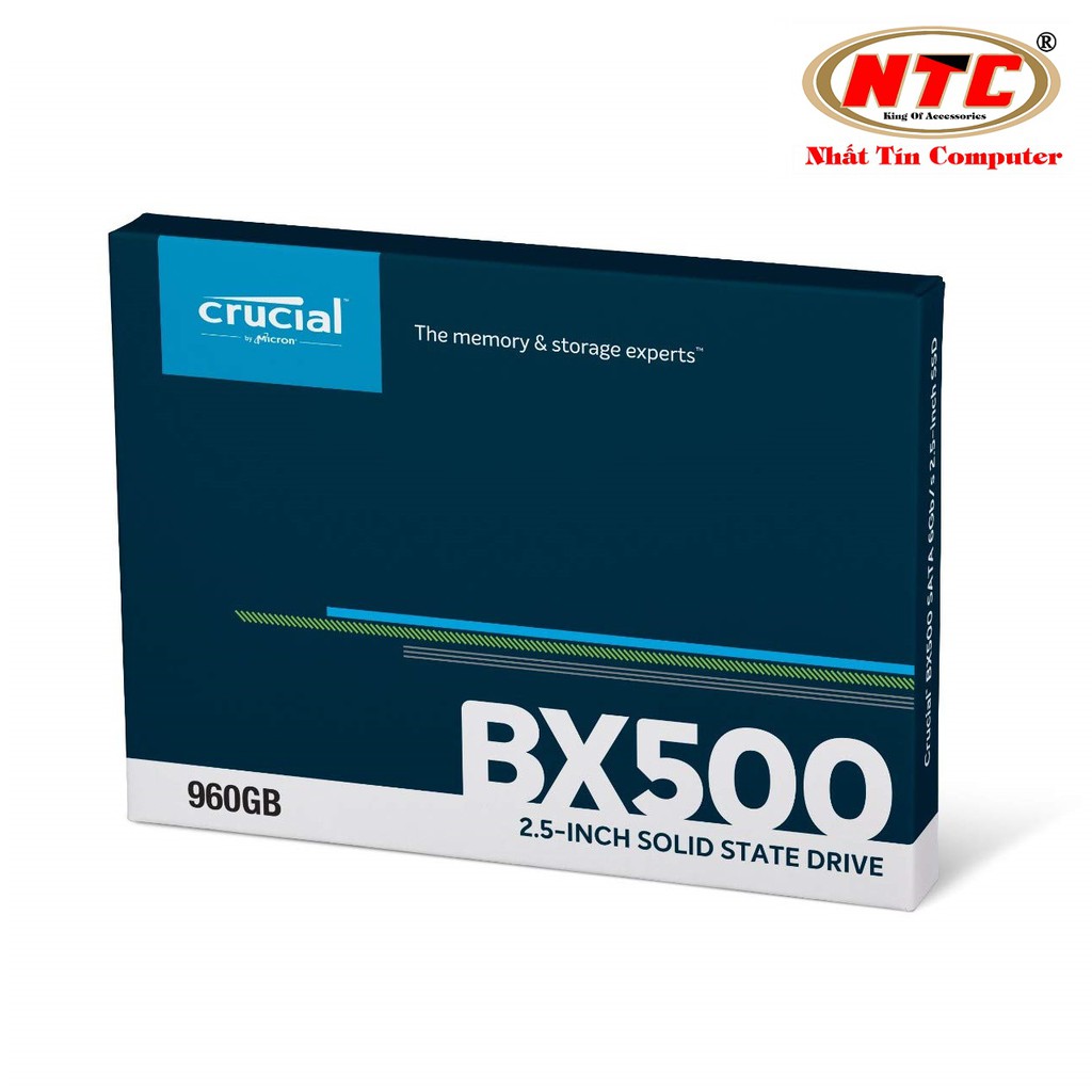 Ổ cứng SSD gắn trong Crucial BX500 3D NAND SATA III 2.5 inch 960GB R540MB/s W500GB/s