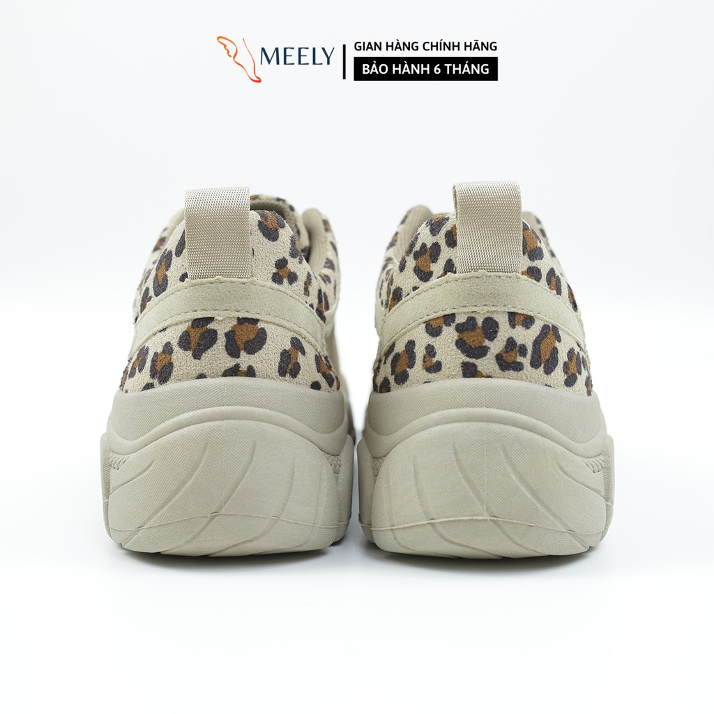 Giày thể thao nữ MEELY ulzzang sneaker đế bằng phối màu da báo BL0099