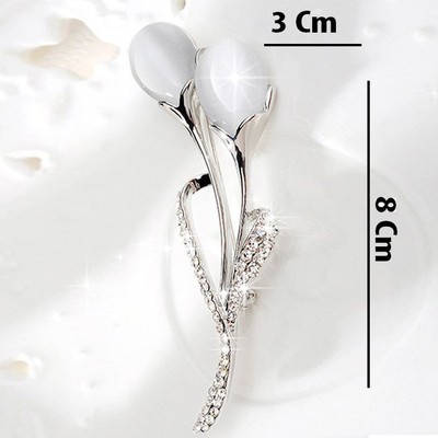 GOTI - Ghim Cài Áo Hình Hoa Hồng Trắng Cao Cấp Phụ Kiện Trang Trí Dành Cho Nữ 03