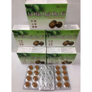 Kẹo ngậm LA HÁN QUẢ KHA TỬ giúp bổ phế, trừ ho, tiêu đờm - HỘP 20 viên