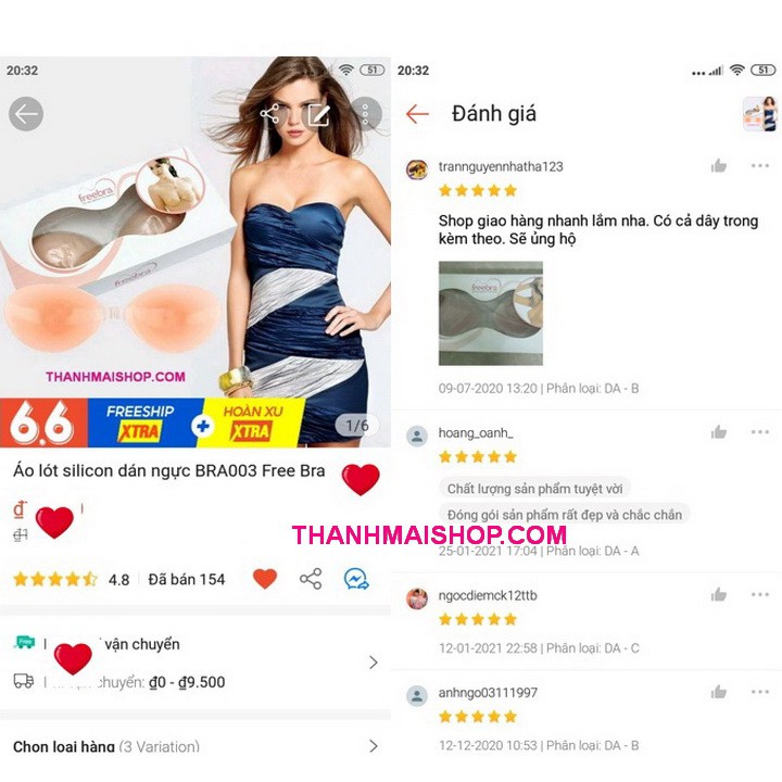 Áo lót silicon dán ngực BRA003 Free Bra