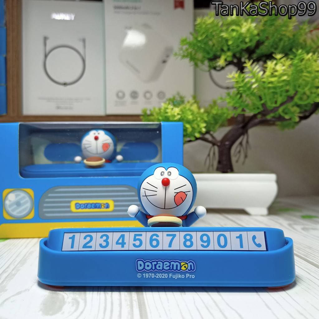 Bảng Báo Số Điện Thoại Gắn Taplo xe ô tô Có Mô Hình Doraemon Hàng Xịn