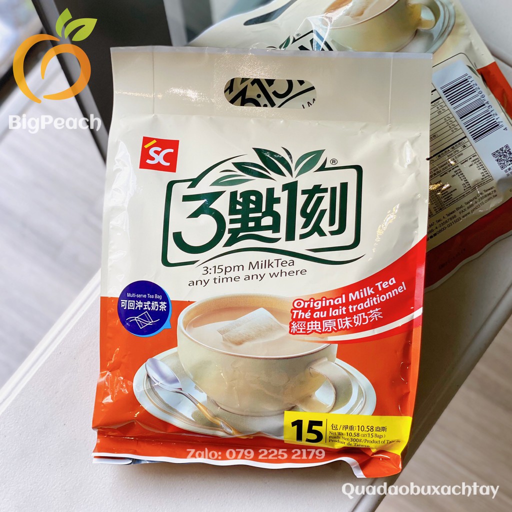 Trà Sữa Đài Loan túi Lọc 3:15PM Vị Truyền Thống Original Túi 15 Gói (20g/gói)