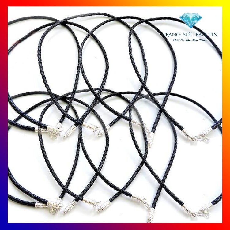 VÒNG CỔ CHẤT LIỆU DÂY CAO SU VÀ DÂY DA KẾT ĐƯỢC BỌC BẠC TA CÓ THỂ MIX VỚI MẶT DÂY CHUYỀN BẠC TA KHÁC