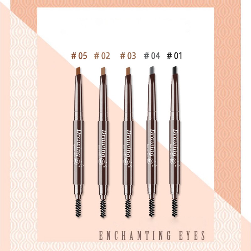 [Hàng mới về] Chì kẻ lông mày kiểu xoay kèm cọ chuốt tiện lợi chống nước lâu trôi 5 màu tùy chọn | BigBuy360 - bigbuy360.vn