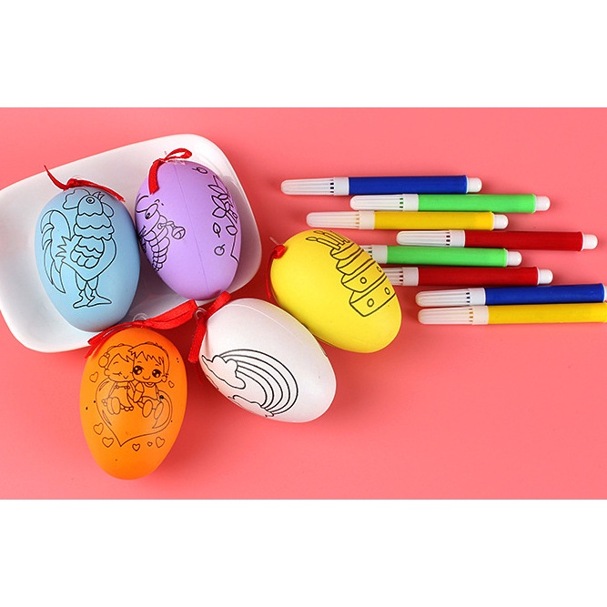 Đồ Chơi Trứng Tô Màu Có Kèm Bút Trang Trí Rèn Luyện Tính Sáng Tạo Và Sự Kiên Trì Cho Bé