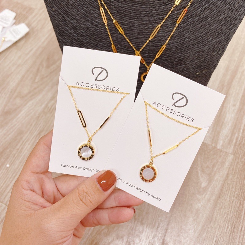Dây Chuyền Titan La Mã 2 Mặt Trắng Đen |Nguyễn Trà Dương|