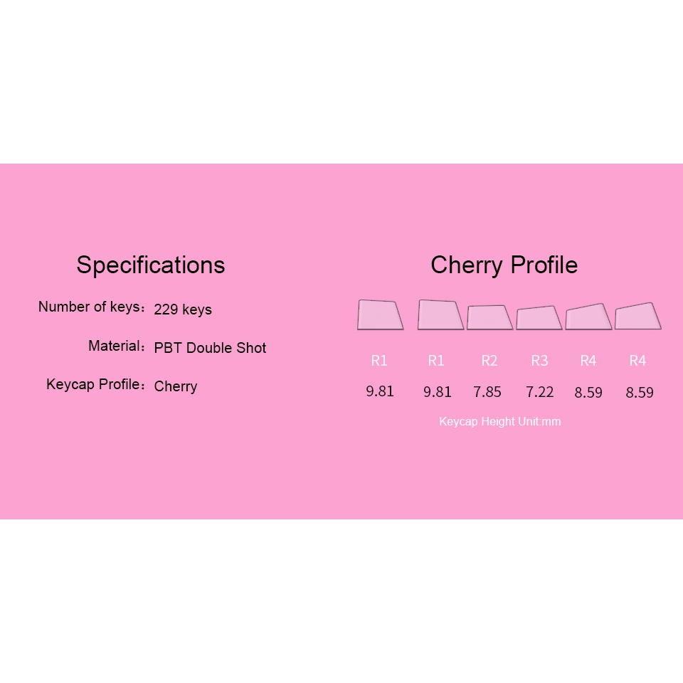 AKKO Keycap set – Black Pink (PBT Double-Shot/Cherry profile/229 nút)