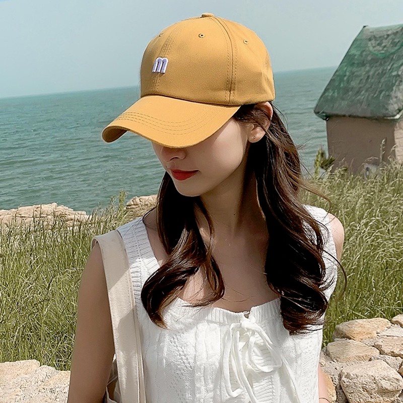 Nón Lưỡi Trai Thêu Chữ M Phong Cách Hip Hop Hàn Quốc