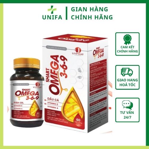 Omega 369 SMART - Viên uống bổ mắt giúp giảm nguy cơ xơ vữa động mạch, cải thiện thị lực, hỗ trợ giảm CHOLESTEROL