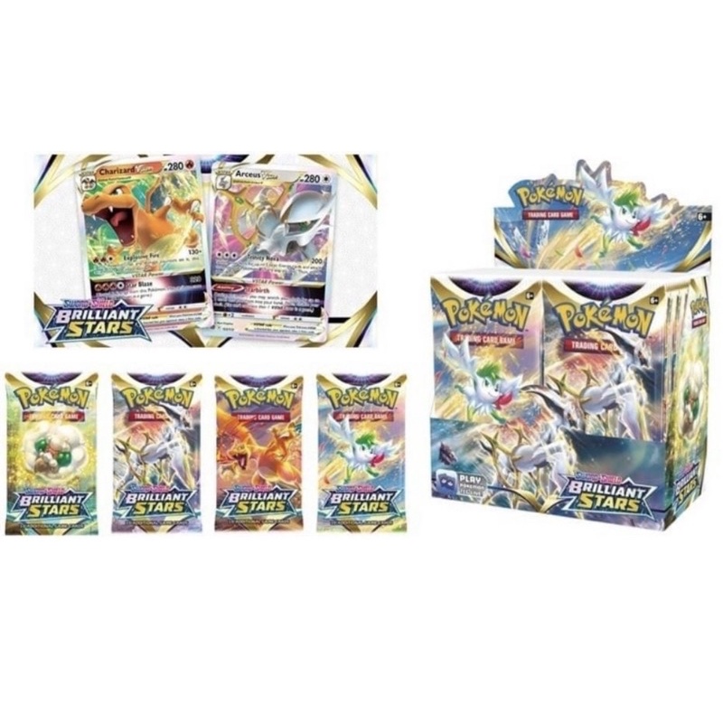 MỘT PACK GÓI LẺ Thẻ Pokemon TCG Sword &amp; Shield Brilliant Star Chính Hãng Mới 100%