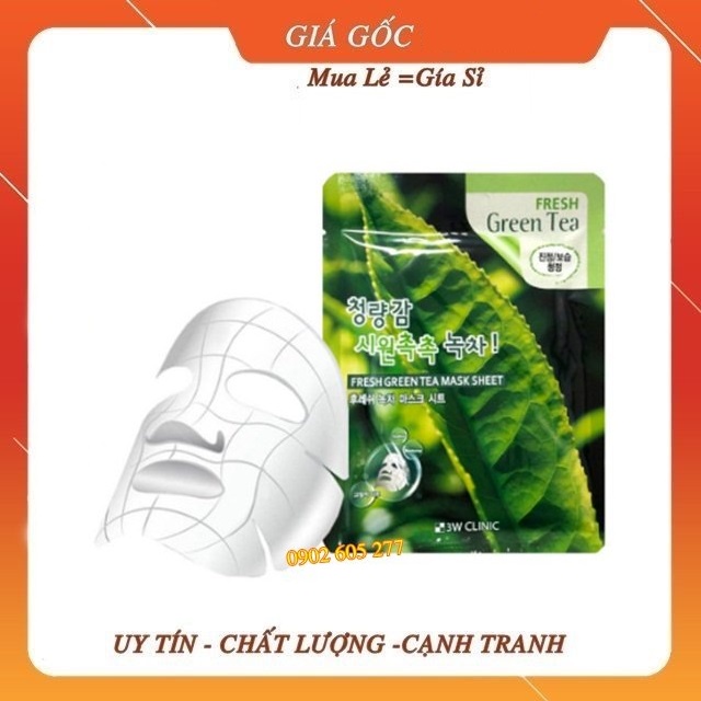 [Hàng chính hãng] Mặt Nạ Dưỡng Da 3W Clinic Trà Xanh Hàn Quốc