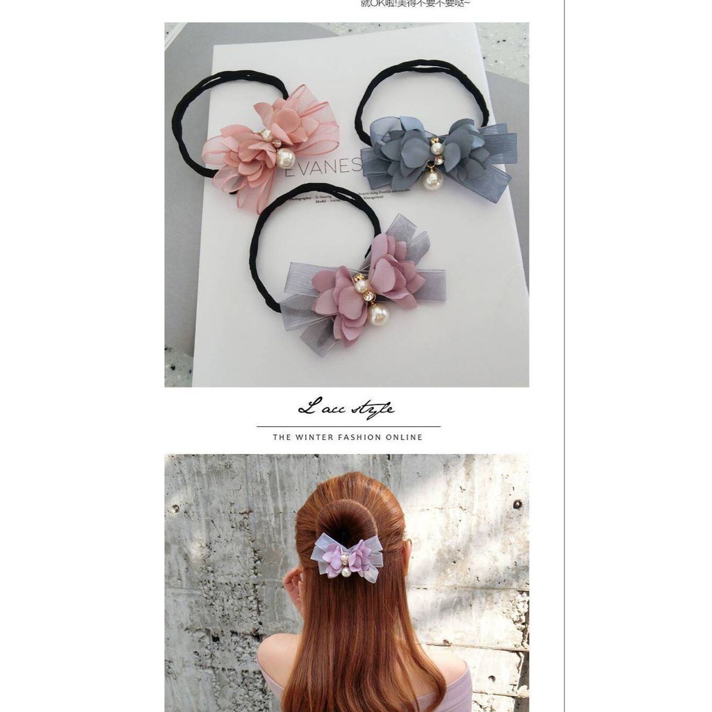 Dây hoa tạo hình búi tóc đính ngọc dễ thương mẫu 5 (Mầu ngẫu nhiên)