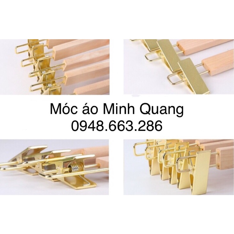 kẹp quần áo-kẹp gỗ mộc-kẹp gỗ đầu kẹp mạ vàng-kẹp gỗ dùng để treo quần-áo-váy,..chuyên dùng cho shop thời trang-cá nhân,