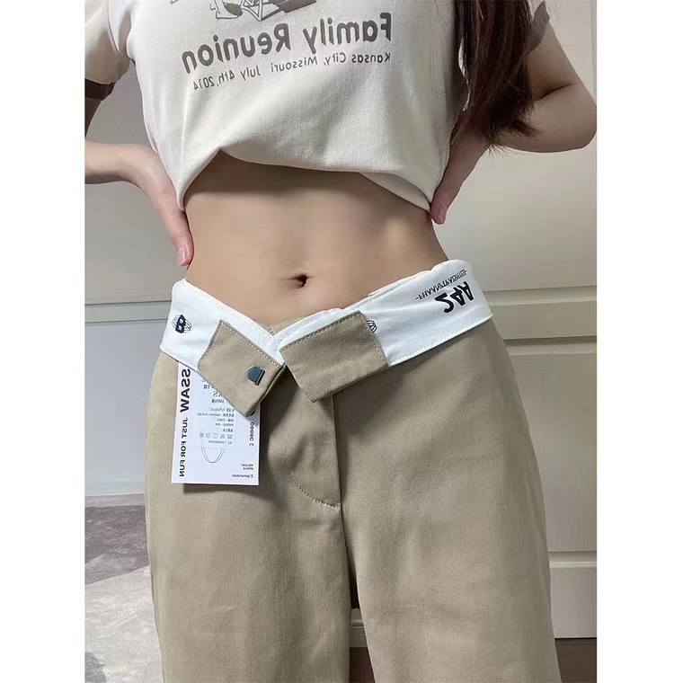 Quần Jean Nữ Lưng Cao Có Túi Màu Sắc Đơn Giản