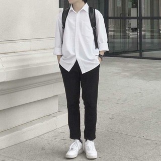 Áo sơ mi basic unisex form rộng
