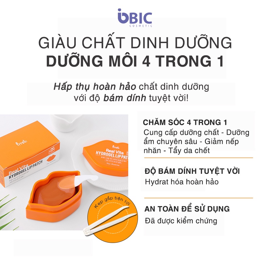 Mặt nạ dưỡng môi Prreti Real Vita Hydrogel Lip Patch cung cấp dưỡng chất cho đôi môi mềm mượt sáng hồng 30 miếng Hatola