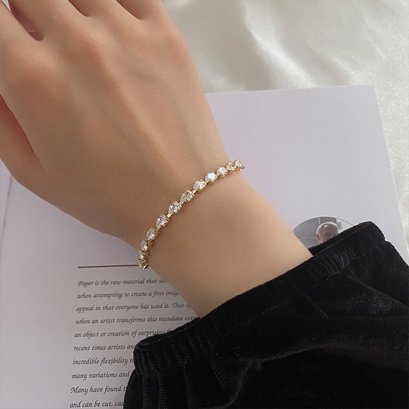 Lắc Tay Nữ, Vòng Tay Nữ Dây Rút Đính Đá Bạc 925 Sang Chảnh Tiểu Thư Phong Cách Hàn Quốc | BigBuy360 - bigbuy360.vn