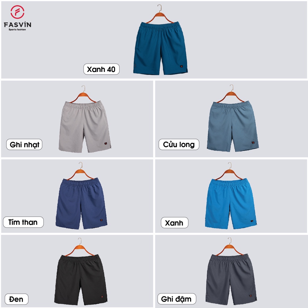 Quần Đùi Nam FASVIN Q21475.SG Vải Dù Gió Co Giãn Nhẹ Mát Tiện Dụng Thể Thao Hay Mặc Nhà