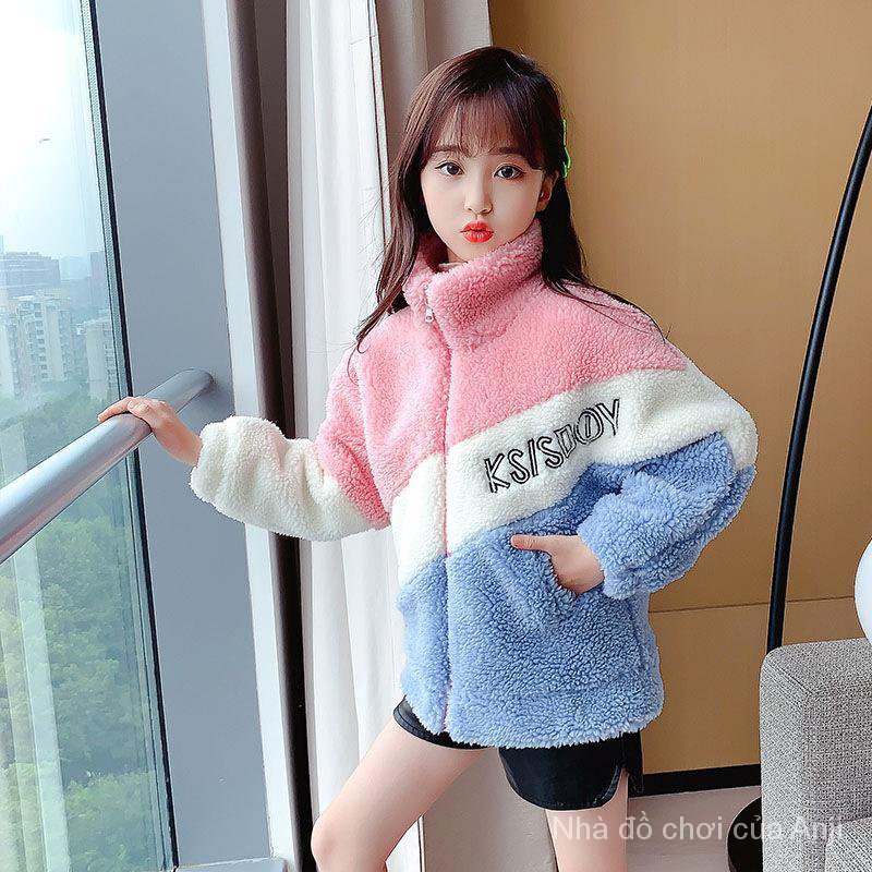 Korean style autumn and winter baby girl coat with rich cashmere