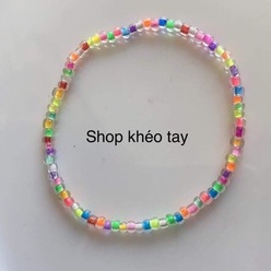 Vòng tay hạt cườm pha lê cầu vồng