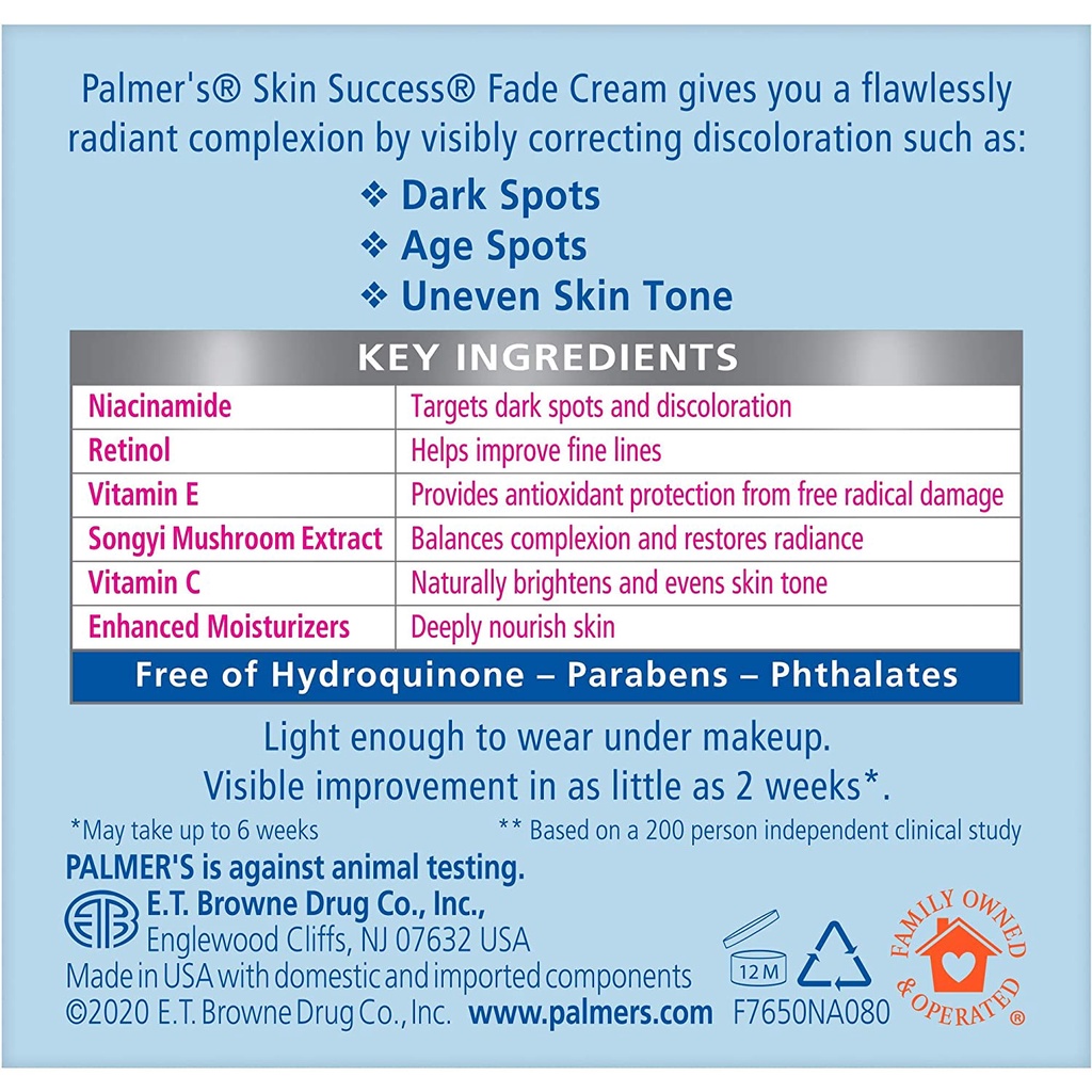 Bill US - Kem Dưỡng Trắng Sáng Da Ban Ngày Palmer's Skin Success Anti-dark Spot Fade Cream