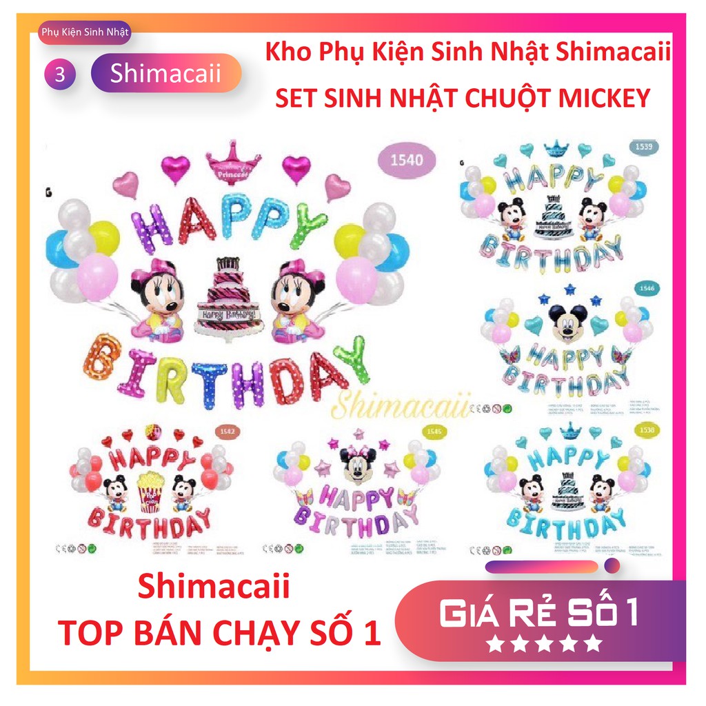 COMBO BONG BÓNG TRANG TRÍ SINH NHẬT CHO BÉ ĐẦY ĐỦ CHI TIẾT NHƯ HÌNH