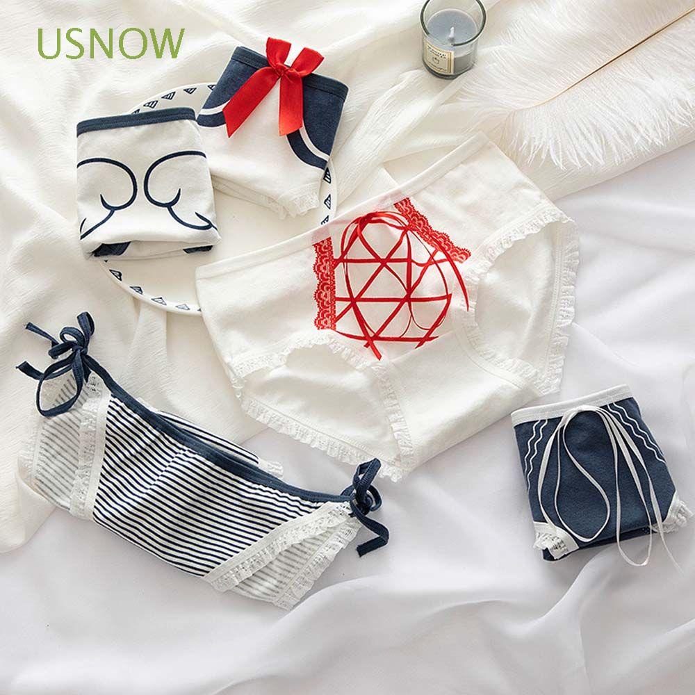 Quần Lót Cotton Mềm Không Đường May Thoáng Khí Thắt Nơ Xinh Xắn Cho Nữ