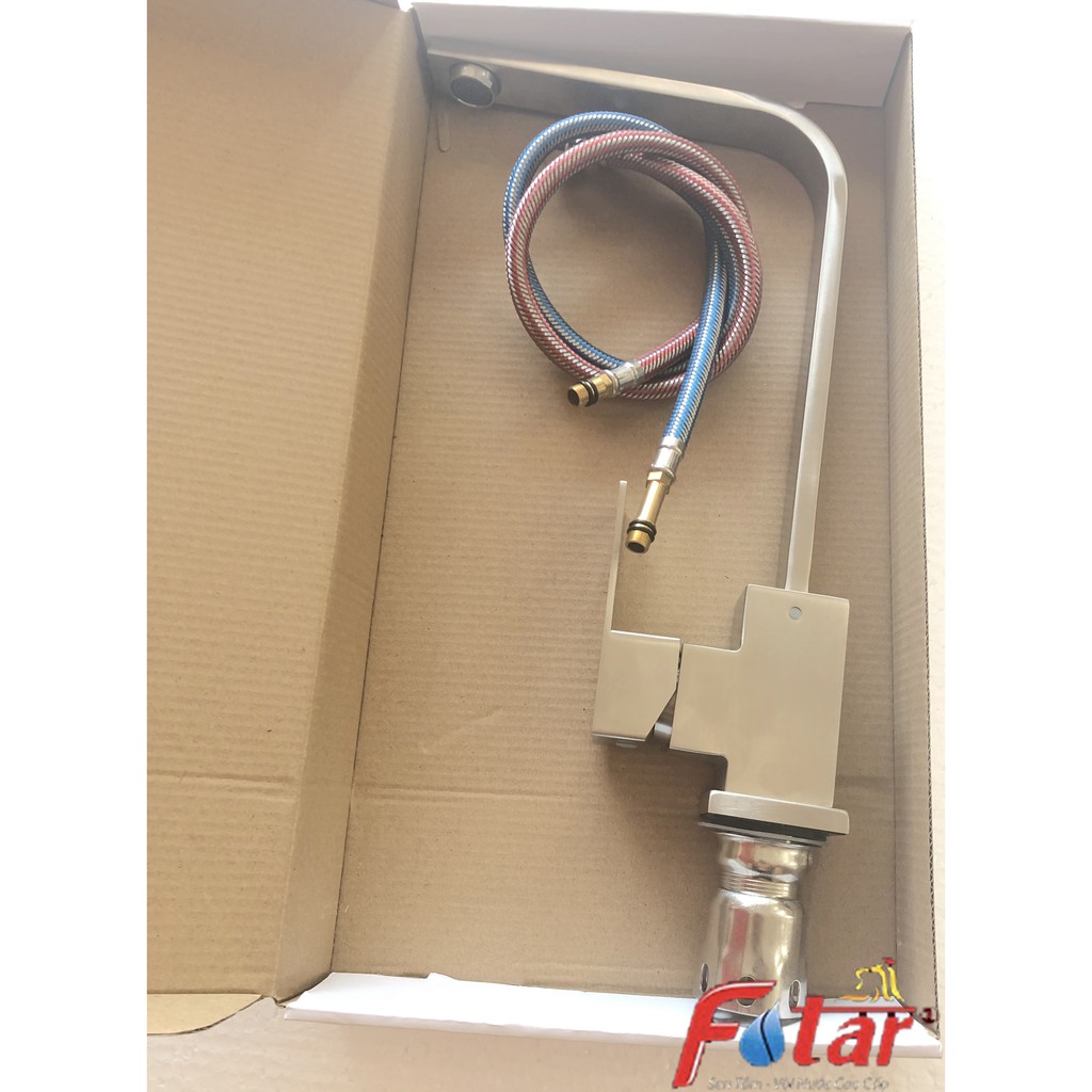 (Gía sỉ)Vòi Rửa Chén Bát Nóng Lạnh 100% INOX 304 chống han gỉ N4003 FOTAR Quay được 2 hộc chậu vòi Chén Vuông dẹt | BigBuy360 - bigbuy360.vn