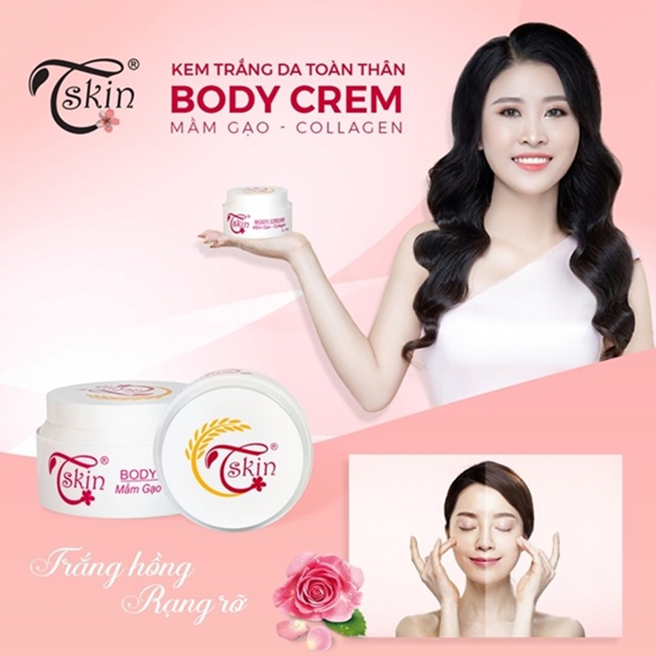 Kem trắng da toàn thân body Tskin Mầm Gạo