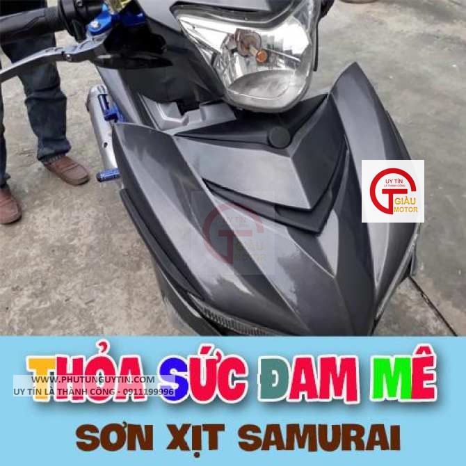 K414 _ Chai sơn xịt sơn xe máy Samurai K414 màu xám đen kim loại Kawasaki  giá rẻ, uy tín, giao hàng nhanh