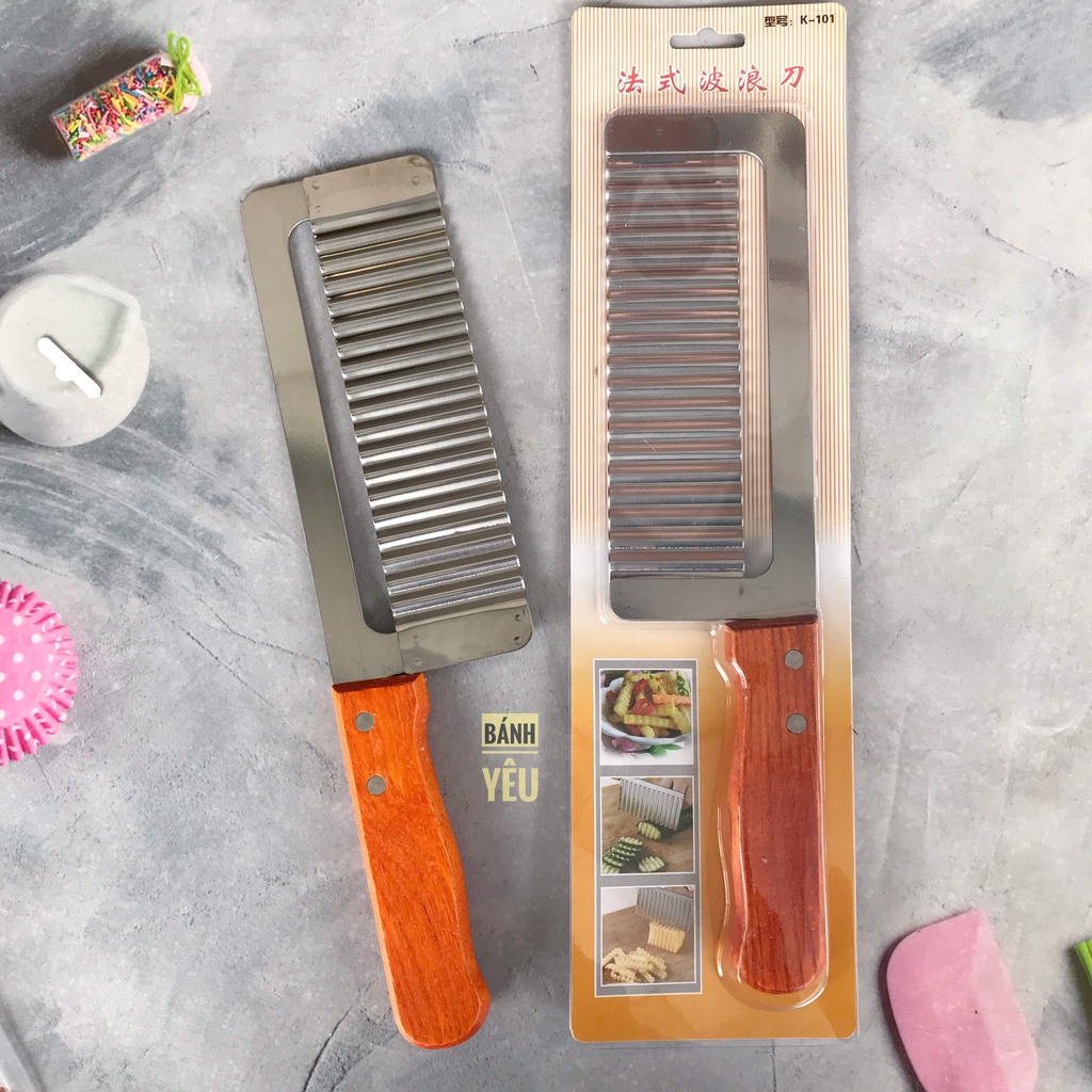 Dao Gợn Sóng Cán Gỗ Thép Không Gỉ - DC129