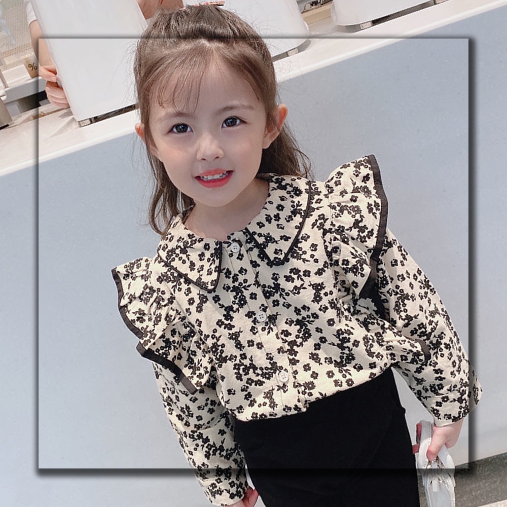 Hàng Mới Về Áo Sơ Mi Tay Dài In Hoa Cho Bé Gái