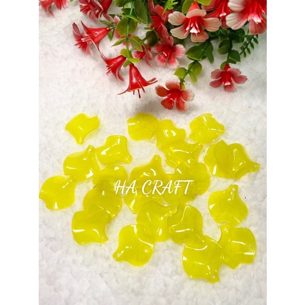 Cánh CONG NHỠ (cong vừa, cánh hoa hồng), vật liệu hoa đá pha lê Handmade