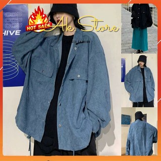 [Kèm Quà] Áo Khoác Kaki Nam Nữ Unisex - Áo Jacket Bombers Vải Nhung Siêu Hot - AK.STORE