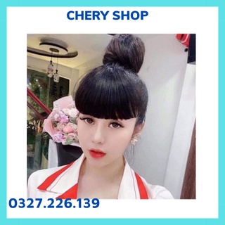 Tóc giả nữ 💄 FREESHIP 💄 combo mái thưa thật + búi dài